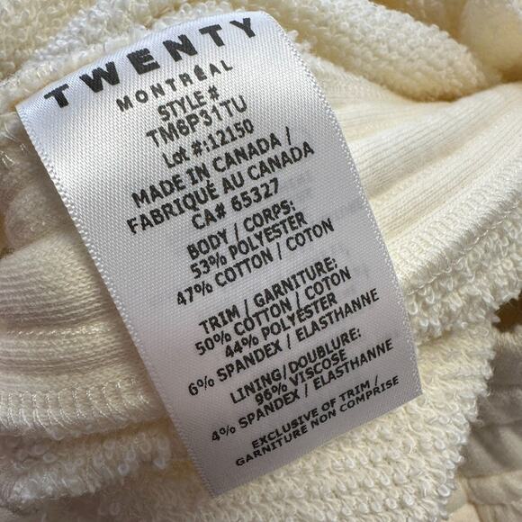 New XL‎ Twenty Montreal Cream Sunnyside Reverse Loop Terry Sweatpant Jogger Pant - Picture 12 of 13